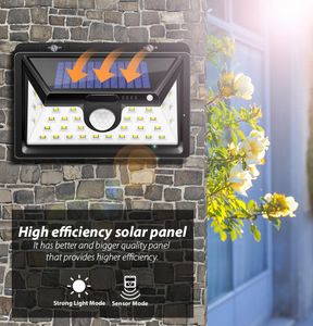 Lampes solaires extérieures capteur de mouvement nuit sécurité applique murale 16 20 34 LED étanche économie d'énergie jardin porte d'entrée cour