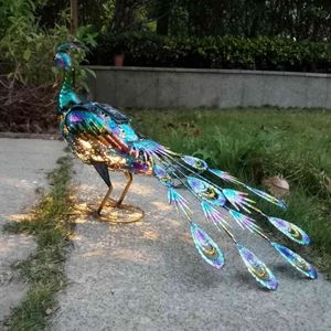 Solar Lights Peacock Statues Garden Decoration Outdoor Lamp Hollow Figurine Path Lawn Metal Sculpture tuin decoratie, jardin H0927