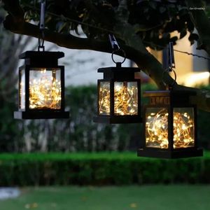 Solar Outdoor Imperproof Camping Lantern Hanging Light Night Decoration Powered LED LANTERS COPPER STRING