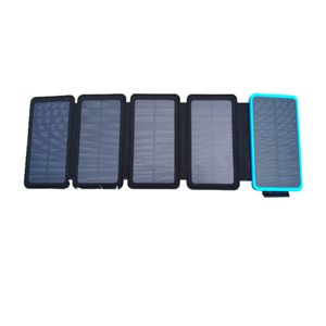 Chargeur sans fil de banque d'énergie solaire 8000 mAh banque d'alimentation de charge rapide 5 V USB double sorties pour tous les appareils mobiles téléphone tablette chargeur solaire portable avec lampes de poche