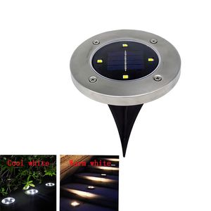 Lumières au sol à énergie solaire 4LED lampe de chemin solaire voie de jardin lumières extérieures au sol pour cour allée pelouse route