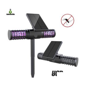 Lampadaire solaire Lampe anti-moustique solaire extérieure anti-insectes USB étanche UV mouche LED piège à moustiques livraison directe lumières Ligh Dhfju