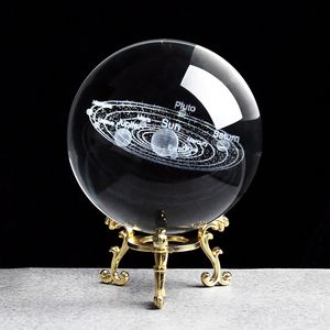 Système Solaire Miniatures Figurines 3D Planètes Modèle Sphère Feng Shui Boule De Cristal Décoration De Bureau Décor À La Maison Cadeau pour Les Vacances Y200106