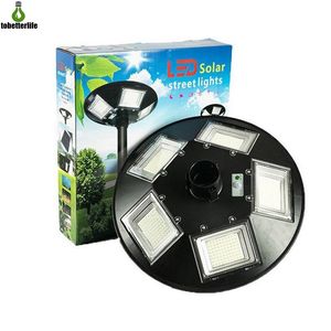 Lampe solaire UFO 150W 250W 300W 500W 1000W, 3 5 têtes rondes IP65, étanche, lampadaire intégré