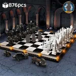 Soldado película mago ajedrez magia final desafío juego interactivo bloques de construcción MOC 76392 Caballero juego de rol ladrillos juguetes niños regalos 231124