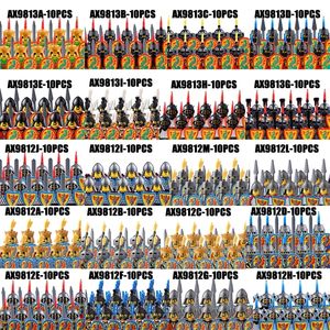 Soldat Soldats militaires médiévaux Ensembles de figurines Château Chevaliers teutoniques Guerriers romains Blocs de construction Armes Épée Bouclier Briques Jouets 231202