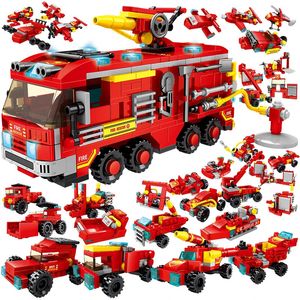 Soldado ToylinX estación de bomberos modelo bloques de construcción camión helicóptero bombero ciudad ladrillos juguetes educativos para niños regalo 231124