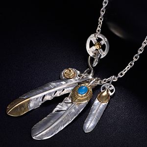 Collier en cuivre pour hommes Charmes vintage Takahashi Goros Pendant Eagle Feather Chain New Popular Jewelry