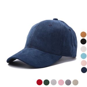 Gorra de béisbol sólida Mujer Verano Otoño Gorra Street Hip Hop s Suede Sombreros para damas Negro Gris 220513