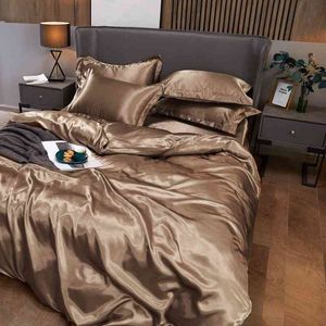 Juego de cama de color liso, funda de lujo, Sábana cómoda para el hogar, edredón Multicolor, suave y funda de almohada