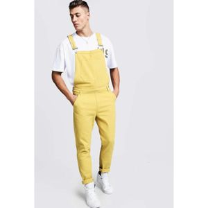 Salopette en Denim de couleur unie, jean à bretelles, nouveau pantalon, pantalon combinaison pour vêtements pour hommes