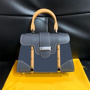 Sacs à main de mode de luxe de messager de couleur unie pour les adolescentes shopping bleu foncé ceinture verte sac classique pour femmes sacs fourre-tout en cuir véritable fête élégante XB001 E23