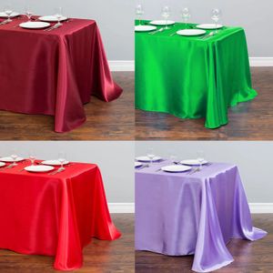 Couleur de couleur solide nappe en satin pour décorations de mariage Table de Noël couverture carrée carrée de table à la maison décor de table à manger à la maison
