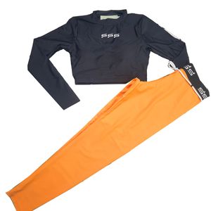 Haut de Yoga de couleur unie, Leggings imprimés, pull à manches longues, Slim, ensemble de Yoga pour activités de plein air, printemps et automne