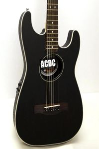 Mahoganie solide Top ST Stratacoustique Standard Black acoustique Guitare électrique Véritier Rosette Rosette Bridge Fretboard Vin6369728