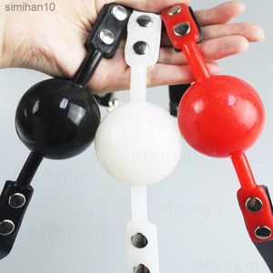 Silicona sólida Boca Gag Ball PU Banda de cuero BDSM Bondage Oral Fijo Mascota Cosplay Restricción Juguete sexual para pareja Juego para adultos L230518