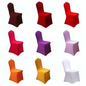 Couvre-chaise de banquet de mariage solide Spandex Stretch Elastic Countes Hotel Office Kitchen Dining Seat Covers Christmas Party