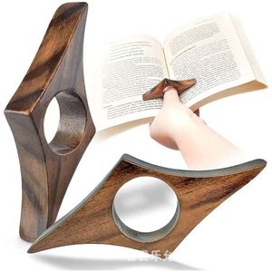 Page de lecture créative en bois massif, anneau en bois, outil à une main, boucle de livre 7772
