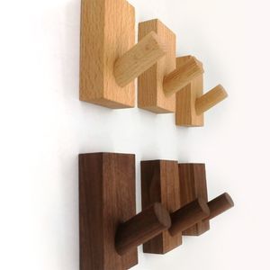 Gancho de madera maciza para pared, ganchos de madera, ganchos creativos multifuncionales para interiores, venta al por mayor dh877