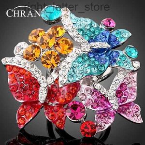 Bague Solitaire CHRAN couleur or coccinelle conception Zircon bijoux anneaux en gros cristal émail papillon motif fleur anneaux pour les femmes YQ231207