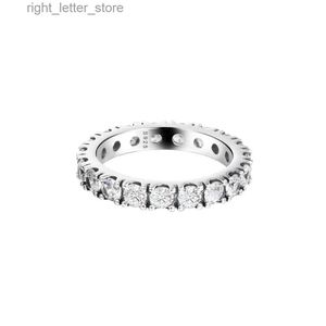 Anneau Solitaire Christmas Sparkling Row Eternity Eternity Authentic 925 Sterling Silver Jewelry Ring pour femme Silver Anneaux pour les bijoux YQ231207