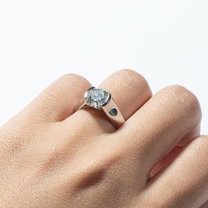 Solitaire Ring IOGOU 2ct Diamond Solitiare Engagement Rings for Women 100 Sterling Sier Bridal Wedding Band Bezel Setting 8mm