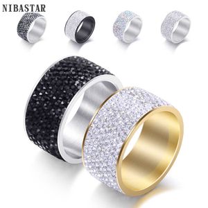 Solitaire Ring Wholesale 8 Row Crystal S for Women Autriche en acier inoxydable bijoux pour les bijoux de mariage Y2303