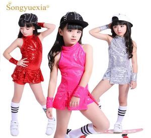 Songyuexia Girls Jazz Dance Discing Dress Dress Hiphop Suit pour enfants Cheerleading Performance Costumes Robe for Child 4xl4241676