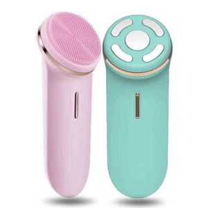 Sonic Facial Skin Cleansing Brush Ultrasonic Face Cleaner EMS Micro Current Massager Beauty Health Device Care Machine220429