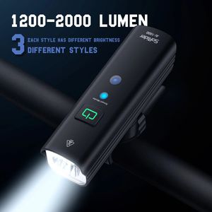 SORIDER BICYCLE BIKE LIGHT BR 2000 AI 1200 LUMENS LUMEN HAUTE LUMINÉ MULTIFUNCTION ROUTE