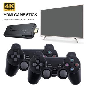 Consola de videojuegos 4K HD Controlador inalámbrico 2.4G Gamepad Juegos USB Stick Puede almacenar 3500 Classic Home TV Reproductores de juegos portátiles Compatible con Double Play M8