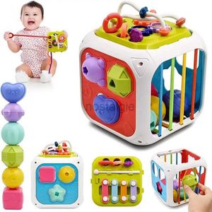 Tri Nesting Empilage jouets Montessori capteur jouet bébé activité cube forme trieuse tirer corde fine voiture jeu d'entraînement bloc d'empilage 24323