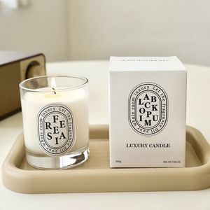 Dégagement de bougie parfumée au parfum de cire sans fumée de soja avec boîte-cadeau Aromathérapie en verre