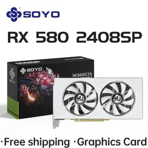 SOYO Radeon RX580 8G cartes graphiques GDDR5 mémoire carte de jeu vidéo PCIE30x16 DP2 pour composants d'ordinateur de bureau 240113