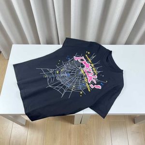 Sp5der Hommes T-shirts Designer Homme Rose Noir Perle Chemise Graphique Tee À Capuche 555 Impression Femmes Haute Qualité À Manches Courtes Free People Vêtements Ras Du Cou t LP84