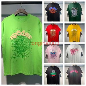 Sp5der T Shirt Mens Diseñadores para mujer T COMISO NEGRO ROSE ROSE NEJO ROJO ROJO MOLA Camiseta informal