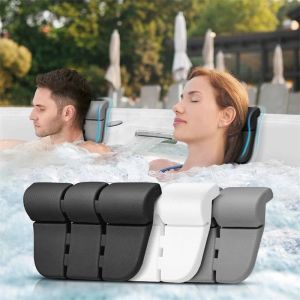 Oreiller de bain SPA avec 3 ventouses EVA, Support pliable pour le cou et le dos, appui-tête, oreiller de baignoire, fourniture de salle de bain à domicile