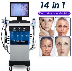 SPA use Hydra Máquina facial Dermoabrasión peelig Limpieza de la piel Tratamiento facial Ultrasonido RF Microdermoabrasión Pistola de oxígeno