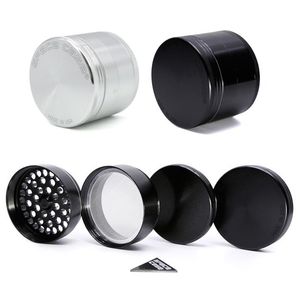 Accessoires pour fumeurs Space Case Grinder Grinders en métal en alliage d'aluminium à 4 couches 63mm de diamètre Noir Argent Disponible High Clone