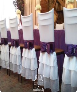 Fajas para sillas Vintage con lazo blanco de LICRA 2016, hermosas fundas para sillas románticas, suministros de boda hechos a medida baratos 9987618