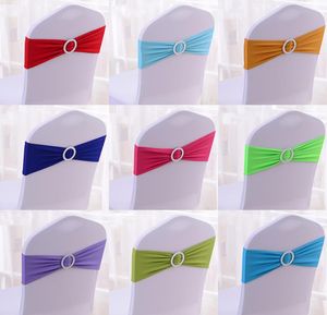 Spandex Chair Sashes Bows with Buckle Universal Elastic Chair liens for Wedding Party Cérémony Réception Banquet Decoration5441097