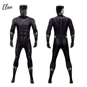 Costume de Cosplay panthère en Spandex, combinaison de super-héros noire, body Zentai imprimé en 3d avec masque pour Mancosplay