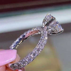 Anillo de plata de ley 925 brillante en oro de 14 quilates lleno de zafiro azul blanco compromiso de diamantes anillos de boda nupcial joyería 2743