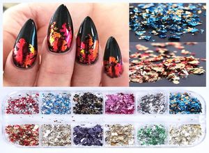 Fullly Foil Nails Sequins Aluminium irrégulier Gold Red Design Set CONCEPTION Nail Flakes Gel Gel ACCESSOIRES DE MANICURE 4673362