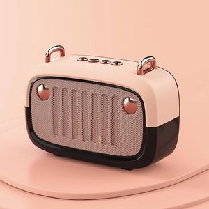 BS32D Lecteur de Musique Sans Fil Portable FM Rétro BT Haut-Parleur Rechargeable HiFi Stéréo Bureau