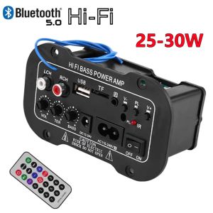 Altavoces 2 canales Bluetooth altavoz amplificador tablero DIY Auto Digital Aux Tf tarjeta Hifi Bass 2530w módulo amplificador de potencia 110v 220v 12v 24
