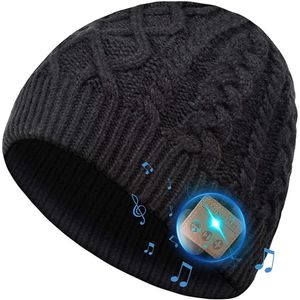 Haut-parleurs Bluetooth Beanie Hat Cadeaux pour hommes femmes avec sans fil Bluetooth 5.0 Chapeau d'hiver Haut-parleurs stéréo HD détachables intégrés