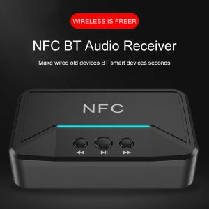 Haut-parleurs BT200 NFC Bluetooth 5.0 Adaptateur récepteur 3.5 mm AUX RCA Jack Stéréo Adaptateur sans fil pour l'amplificateur de haut-parleur Playback USB