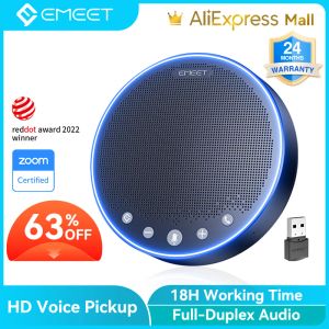 Conférence des conférenciers Bluetooth haut-parleur W / 4 AI MICS 360 ° Pickup vocal Emeet M3 haut-parleur 18h Time Time Noise Annulation Microphone