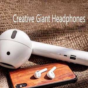 Haut-parleurs Casque géant créatif haut-parleur grande pomme deuxième génération TWS Macaron casque Bluetooth 5.03.5mm connecteur Audio Cooll